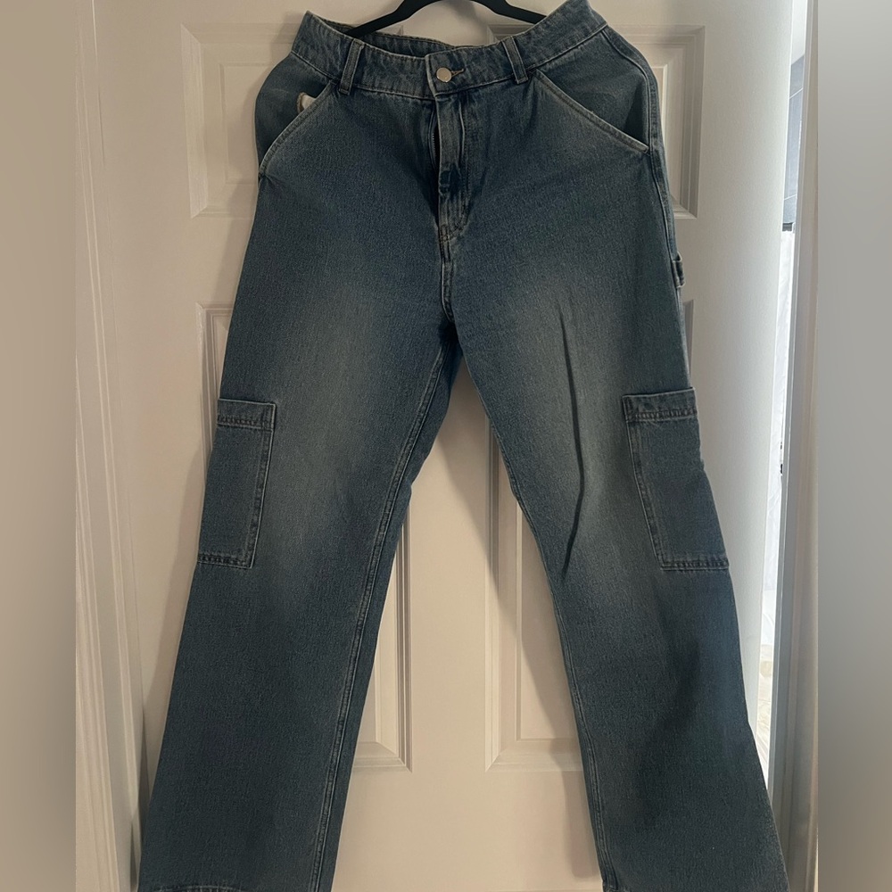 H&M Wide Leg Cargo Denim